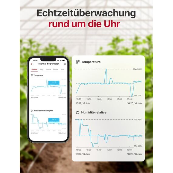 X-Sense WLAN Hygrometer Thermometer Innen, Temperatur- und Luftfeuchtigkeitsüberwachung per App, 500m Reichweite, Kostenfreier Datenexport, kompatibel mit Alexa, 4 Sensoren und 1 Basisstation SBS50