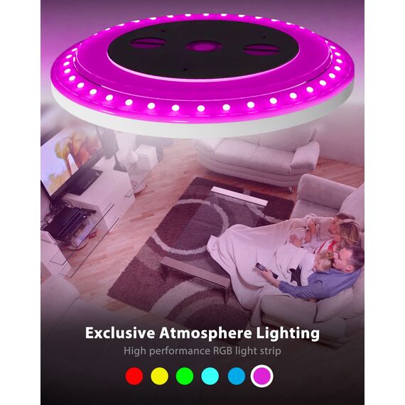 zemty LED Deckenleuchte Dimmbar 30CM, 24W 3200LM RGB Deckenlampe Farbwechsel, 3000K-6500K Badezimmer Lampe IP54 Wasserfest, Flach Badlampe Decke für Bad Kinderzimmer Schlafzimmer Wohnzimmer