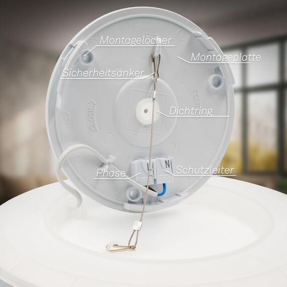 BRILONER - LED Deckenlampe mit indirektem Licht, flach, neutralweißes Licht, Lampe, Deckenleuchte, Wohnzimmerlampe, LED Panel, Küchenlampe, Deckenbeleuchtung, 24x3 cm, Weiß