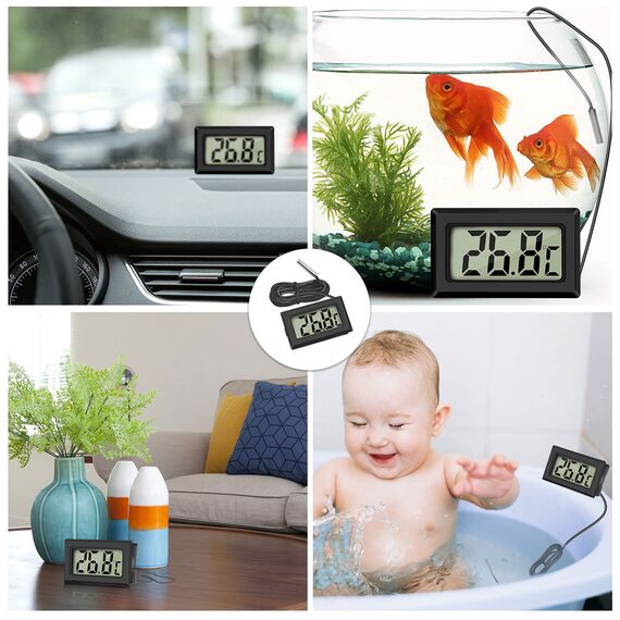 Thlevel LCD Digital Thermometer Temperatur Tester mit Externem Sensor Mini für Kühlschrank Gefrierschrank Aquarium