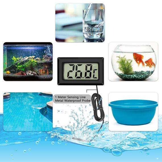 Thlevel LCD Digital Thermometer Temperatur Tester mit Externem Sensor Mini für Kühlschrank Gefrierschrank Aquarium