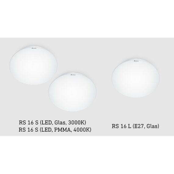 Steinel LED Innenleuchte RS 16 S Opalglas, Weiß, Standard, 9.3 W Wandleuchte, 360° Bewegungsmelder, Max. 3 - 8 m Reichweite, 918 lm