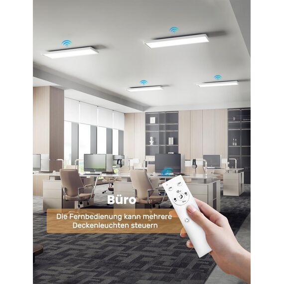 Epicflare LED Deckenleuchte 58x20x2.8 cm IP44 LED Panel mit Fernbedienung 2700K - 6500K Led Deckenleuchte Flach Warmweiß Kaltweiß für Wohnzimmer Schlafzimmer Küche Badezimmer