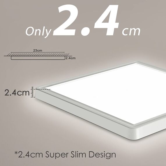 OPPEARL LED Deckenleuchte mit Radar Bewegungsmelder, 18W 1800LM 4000K Lampe mit Bewegungsmelder innen, LED Deckenlampe Flach für Treppe Balkon Flur Keller Garage Carport, 23 * 23 * 2.4cm