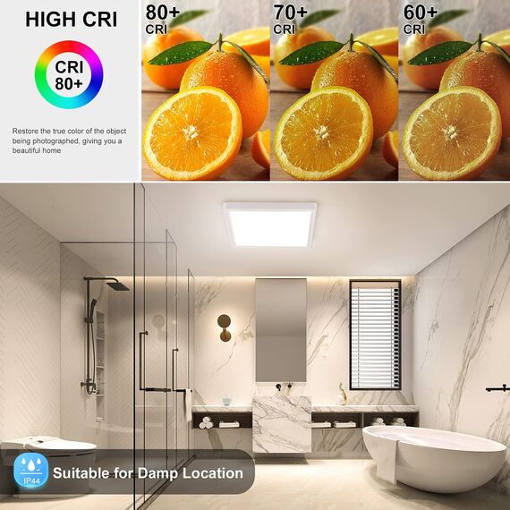 OPPEARL [8 Stücke LED Deckenleuchte mit Radar Bewegungsmelder, 18W 1800LM 4000K Lampe mit Bewegungsmelder innen, IP44 LED Deckenlampe Flach für Treppe Balkon Flur Keller, 23 * 23 * 2.4cm