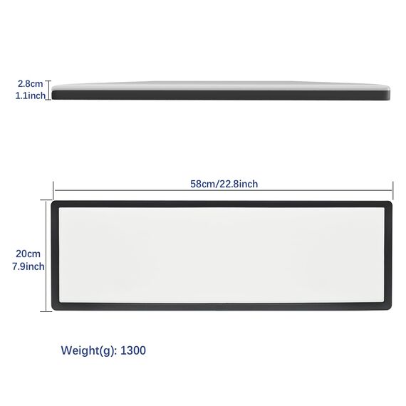 Epicflare LED Deckenleuchte 58x20x2.8 cm IP44 LED Panel mit Fernbedienung 2700K - 6500K Led Deckenleuchte Flach Warmweiß Kaltweiß für Wohnzimmer Schlafzimmer Küche Badezimmer (58CM Black)