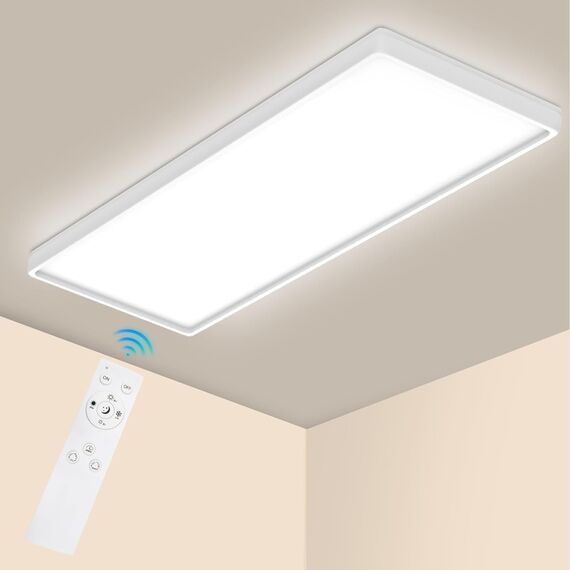 Epicflare Deckenlampe LED, LED Deckenleuchte Panel 20x2.8x58cm mit Fernbedienung, 21W Küchenlampe 4000K Deckenleuchten Badezimmer Lampe Warmweiß Kaltweiß für Büro Werkstatt Wohnzimmer (RGB-58CM)