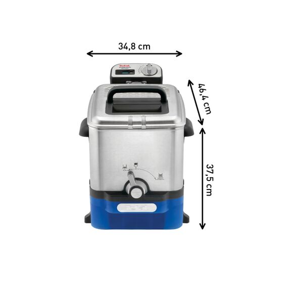 Tefal Oleoclean Pro Fritteuse 3,5L für knusprige Pommes, 2300W Edelstahl Friteuse mit Öl-Filterung, Herausnehmbarer Ölbehälter 1,2kg, Timer & Thermostat, Spülmaschinenfest, Schwarz/Edelstahl