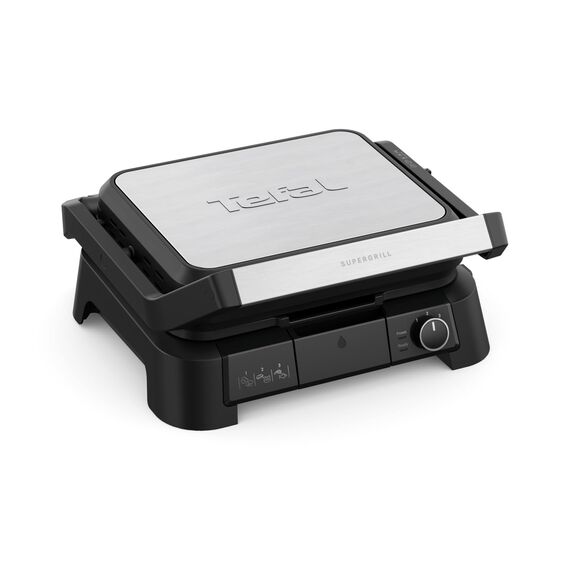 Tefal SuperGrill 3in1 Kontaktgrill, Tischgrill & BBQ, Ofenposition mit 3 Höhen, 2000 W, Thermostat, große Antihaftfläche, für Fleisch, Gemüse & Sandwiches, bis 6 Portionen, platzsparend, B0DTJ3M6YW