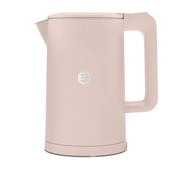 Balter Wasserkocher Edelstahl WK-4, 1,7 Liter, elektrischer Wasserkocher, Doppelwand Design, BPA frei, LED, Teekocher Kompakt, leise (Pink)