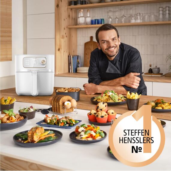 Philips Airfryer Combi 7000-Serie XXL - 8,3 l (2 kg), 22-in-1-Heißluftfritteuse, WiFi-Verbindung, 99% weniger Fettzugabe** mit Rapid CombiAir, HomeID App, Weiß (HD9876/20)
