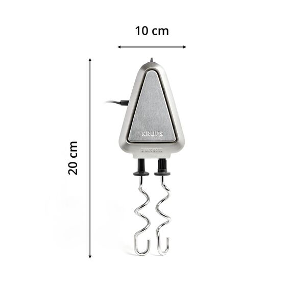 Krups 3 Mix 9000 Handmixer, GN9031 inkl. Schneebesen, Knethaken, Pürierstab-Aufsatz, Messbecher