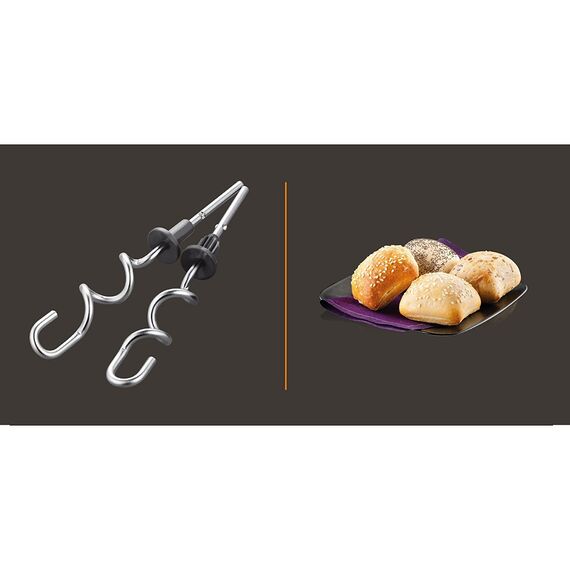 Krups 3 Mix 9000 Handmixer, GN9031 inkl. Schneebesen, Knethaken, Pürierstab-Aufsatz, Messbecher