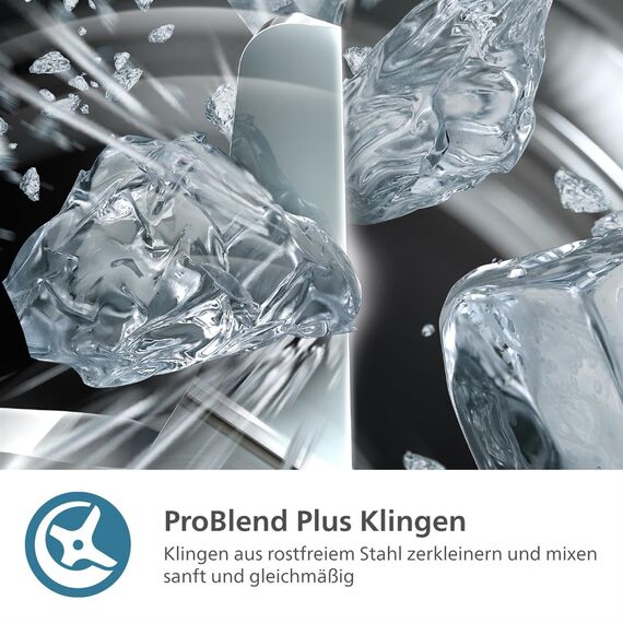 Philips 5000-Serie Standmixer inkl. Blend-and-go-Behälter - 1200 W. 2L maximales Fassungsvermögen. ProBlend Plus-Technologie. Spülmaschinengeeignete Teile. Schwarz (HR3031/00)