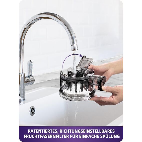 ACOQOOS Entsafter, Entsafter für Ganze Gemüse und Obst, 135 mm Breite und Größere Fütterungsröhre, 1,8 L Füllvolumen, Leicht zu Reinigender Slow Juicer mit 2 Gläsern, Elektrische Saftpresse Schwarz