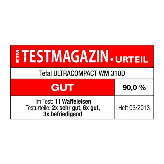 Tefal Herzwaffeleisen WM310D Waffelmaker | für Waffeln in Herzform | stufenloser Temperaturregler-Bräunung nach Wunsch | antihaftbeschichtete Platten | Teigauffangbehälter | Schwarz | 1000 W