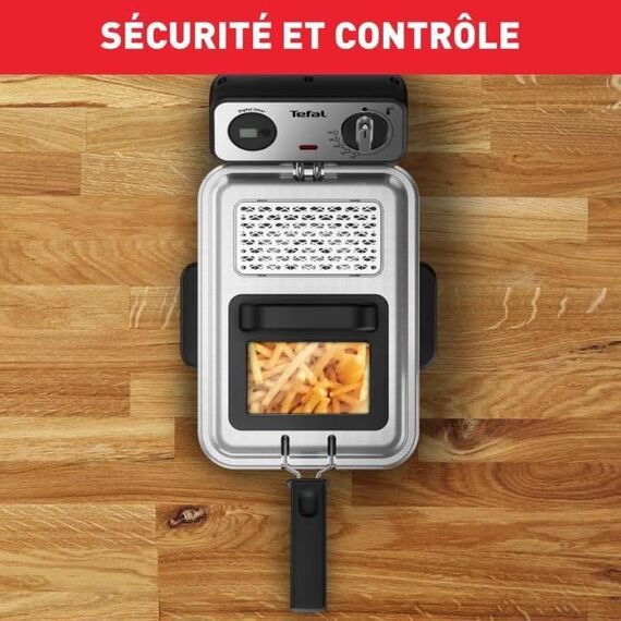 Tefal FR5111 Filtra Pro Inox & Design Fritteuse | 2400 Watt | Fassungsvermögen: 3 Liter Öl | exklusive System Filterung | Temperaturwahl: 150°C - 190°C | Timer | Edelstahl