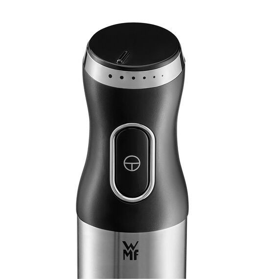 WMF Kult X Edition Stabmixer – leistungsstarker Pürierstab aus Cromargan Edelstahl, stufenlos einstellbare Geschwindigkeit, ergonomischer Soft-Touch-Griff, spülmaschinenfeste Teile für müheloses Mixen