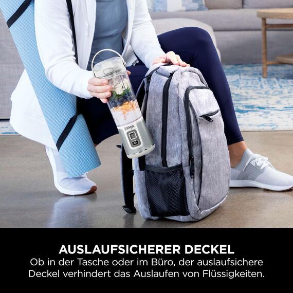 Ninja Blast Tragbarer Mixer / Blender / Smoothie Maker, 530ml Becher, Auslaufsicherer Deckel, Leistungsstarker Mini Standmixer, Kabellos & Wiederaufladbar, Zerkleinert Eis & Obst, Weiß, BC151EUWH