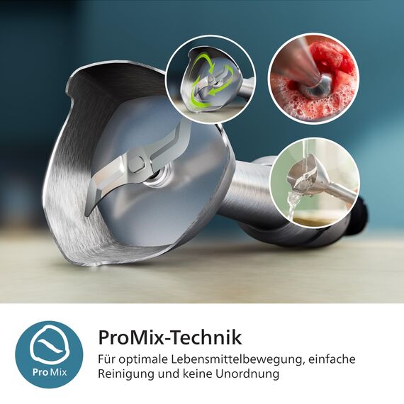 Philips 5000-Serie Stabmixer inkl. Schneebesen, Spiralizer, XL-Zerkleinerer - 1200 W Leistung. ProMix-Technologie. LED-Geschwindigkeitsanzeiger. Stufenlose Geschwindigkeitseinstellung (HR2684/00)