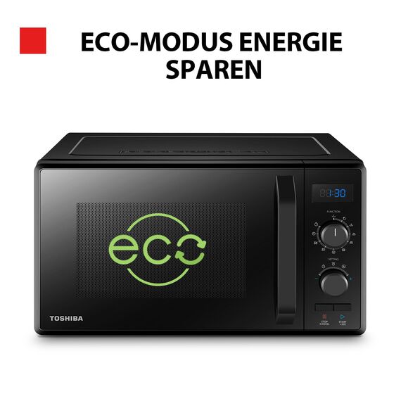 Toshiba MW2-AG23PF(BK) Mikrowelle / 3-in-1 Mikrowelle mit Grill & Kombi-Funktion/Freistehend / 23L / 900W / 1000W Grill/energiesparender ECO-Funktion/Drehteller mit Positionsspeicher/Schwarz