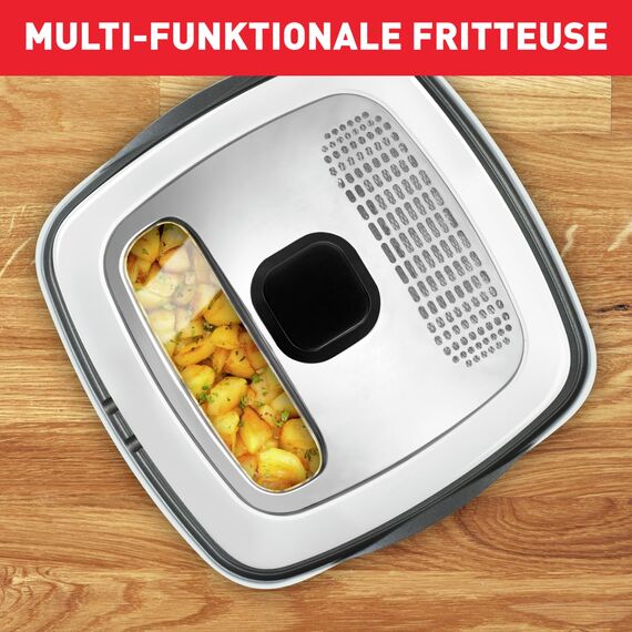Tefal Multi-Funktions-Fritteuse Versalio Deluxe 9-In-1, Kapazität 1,3 Kg, Inkl. Pfannenwender, Braten, Frittieren, Köcheln, Regelbare Temperatur, Timer, weiß, FR4950