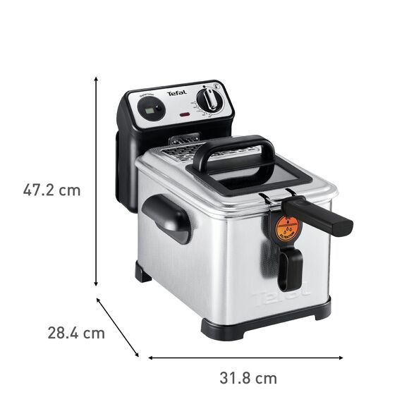 Tefal FR5111 Filtra Pro Inox & Design Fritteuse | 2400 Watt | Fassungsvermögen: 3 Liter Öl | exklusive System Filterung | Temperaturwahl: 150°C - 190°C | Timer | Edelstahl