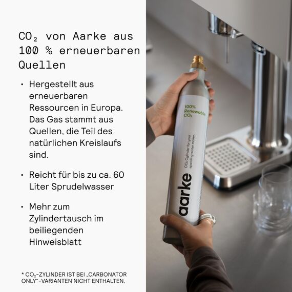 Aarke Carbonator 3, Wassersprudler aus Edelstahl im modernen Kupfer Finish mit BPA-freier 1L PET-Flasche, Sprudelwasserbereiter für Leitungswasser, kompatibel mit 60L CO2-Zylindern