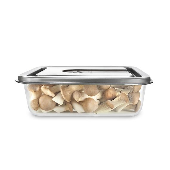 CASO VacuBoxx Inox XL 4.5-Vakuum-Frischebehälter, 4500 ml Volumen, für druckempfindliche und flüssige Lebensmittel, BPA-Frei, Backofenfest, spülmaschinenfest, gefrierfest