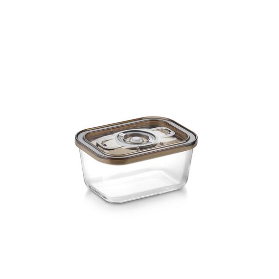 CASO VacuBoxx Eco M- Vakuum-Frischebehälter, 800 ml Volumen, für druckempfindliche und flüssige Lebensmittel, BPA-Frei, Backofenfest, spülmaschinenfest, gefriertauglich