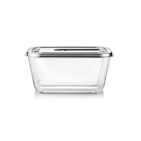 CASO VacuBoxx Inox 2.6 - Vakuum-Frischebehälter, 2600 ml Volumen, für druckempfindliche und flüssige Lebensmittel, BPA-Frei, Backofenfest, spülmaschinenfest, gefrierfest