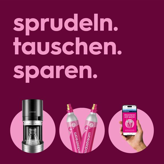 sodastream – Duo Wassersprudler; 1x 1 Liter Glasflasche; 1x BPA-freie Flasche 1 Liter; spülmaschinengeeignet; umweltfreundlich & weniger Einweg-Plastikmüll; titan
