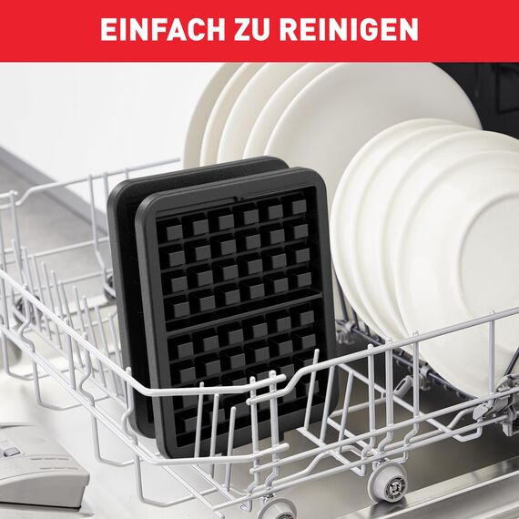 Tefal King Size Waffeleisen WM756D, Doppelwaffeleisen für 2 belgische, Dreh-Funktion, antihaftbeschichtete Platten, Dicke Waffeln, Temperaturregler,leichte Reinigung,120W,1L [Energieklasse A+]