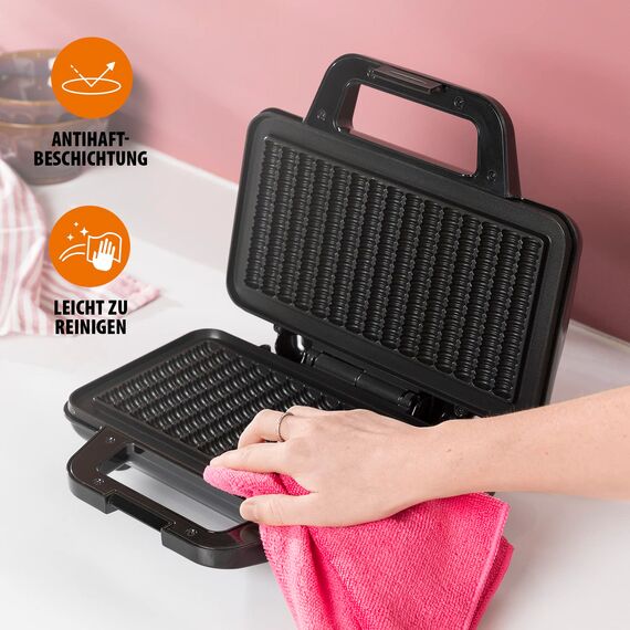Tristar WF-1171 Waffel-Pommes-Maker, 1000 W, Edelstahl, Silber/Schwarz – Elektrischer Maker für 15 knusprige Waffel-Pommes gleichzeitig, Antihaftbeschichtung, einfach zu reinigen