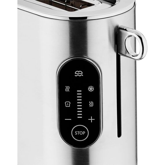 WMF Lumero Toaster 2 Scheiben, Langschlitz mit Brötchenaufsatz, XXL, Einseitiges Toasten, 1-Scheiben-Taste, 10 Bräunungsstufen, Toaster edelstahl matt
