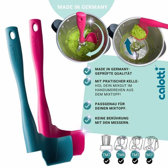 Calotti® Drehkellenspatel für Thermomix® TM5®,TM6®,TM7® und TM31® zum Entnehmen, Schöpfen und Portionieren