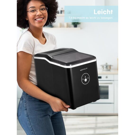 Eiswürfelmaschine Testsieger 2025, 14 kg 24 Stunden, 9 Eiswürfel in 6-8 Minuten, Gerauscharmer Betrieb, 120W Ice Maker mit Schaufel u. Korb, Eiswürfelbereiter für Zuhause, Büro (Dunkelgrau)