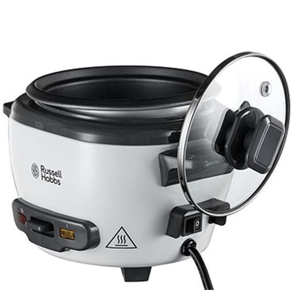 Russell Hobbs Reiskocher mini [small] 0,4l (Warmhaltefunktion, antihaftbeschichteter Gartopf, Reislöffel & Messbecher, ideal auch für Quinoa & Couscous, Reiswärmer) 27020-56