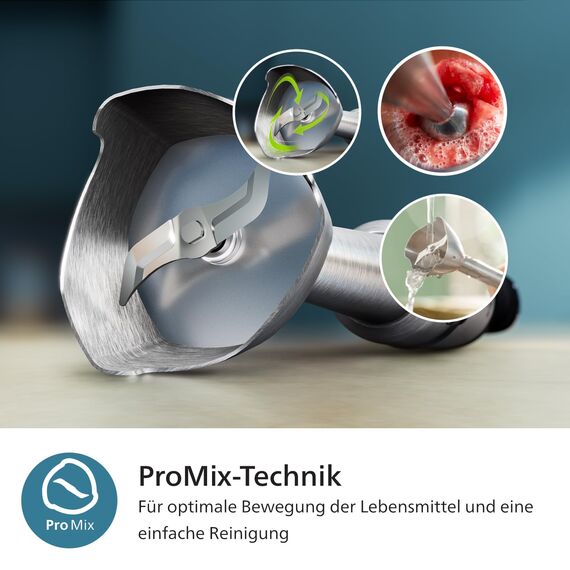Philips 5000-Serie Stabmixer inkl. Zerkleinerer, Kompakthacker, Schneebesen - 1200W Leistung. ProMix-Technologie. LED-Geschwindigkeitsanzeiger. Stufenlose Geschwindigkeitseinstellung (HR2685/00)