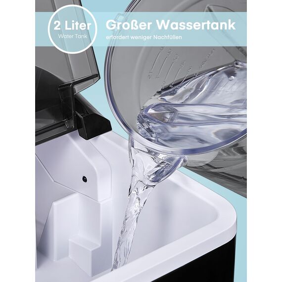 Eiswürfelmaschine Testsieger 2025, 14 kg 24 Stunden, 9 Eiswürfel in 6-8 Minuten, Gerauscharmer Betrieb, 120W Ice Maker mit Schaufel u. Korb, Eiswürfelbereiter für Zuhause, Büro (Dunkelgrau)