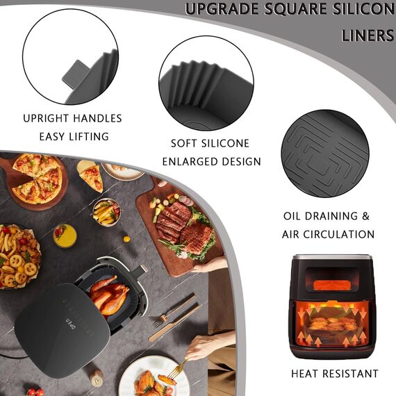 Silikon Backform Für Heißluftfritteuse-Silikonform Für Heißluftfritteuse Backpapier Zuschnitte Airfryer Zubehör Silikonbackformen Air Fryer Aus Silikon Accessories Silikoneinsatz Zubehör