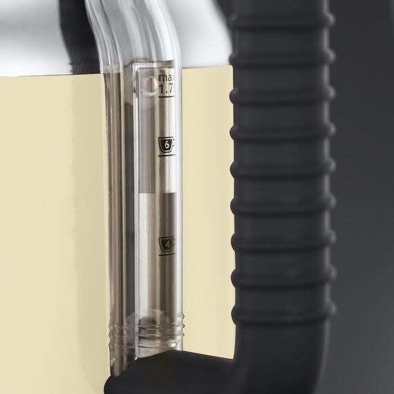 Russell Hobbs Wasserkocher [1,7l, 2400W] Retro Creme und polierter Edelstahl (Schnellkochfunktion, Wassertemperaturanzeige im Retrodesign, außenliegende Wasserstandsanzeige) Vintage Teekocher 21672-70