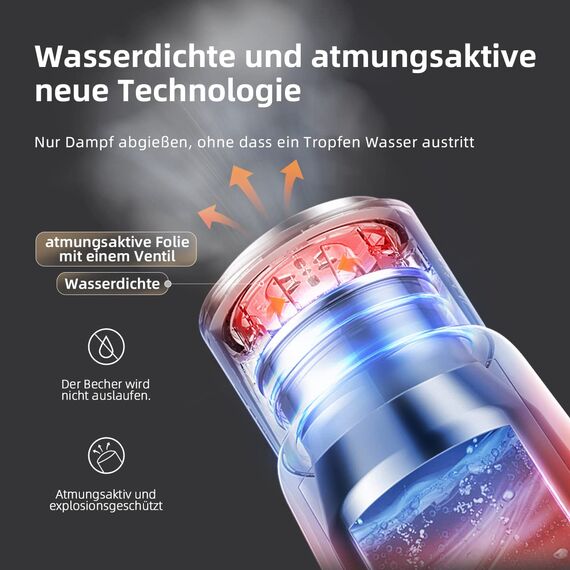 Bear 300ml elektrischer Wasserkocher, 3-in-1 Reise-elektrischer Wasserkocher, Doppelschicht 304 Edelstahlliner, tragbarer kleiner schneller Heizungsisolierungsbecher(Einzeltaste)