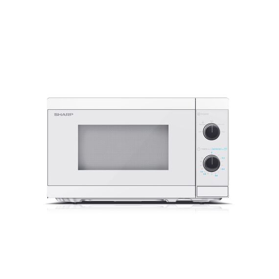 Sharp Mikrowelle YC-MS01E-C 20L, 800W, Manuelle Steuerung, 5 Leistungsstufen, Drehteller, Auftaufunktion, Kristallweiß