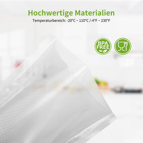 Vihoom Vakuumierbeutel 6 Rollen Vakuumierfolie 28x300cm(18m), Profi- Folienrollen Vakuumierer Lebensmittel BPA-frei, stark & reißfest, für alle Vakuumierer & Sous Vide