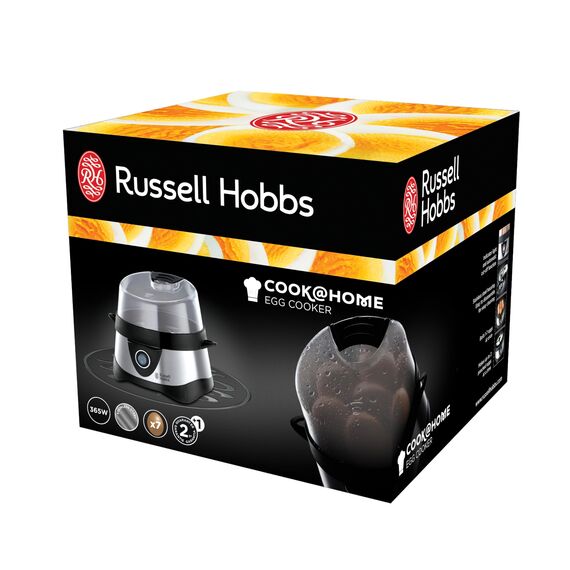 Russell Hobbs Eierkocher [Testsieger, 1-7 gekochte od. 3 gedämpfte Eier auf den Punkt genau] Edelstahl (inkl. Dampfgarer-Einsatz, automatische Abschaltung, Signalton, BPA-frei, Messbecher) 14048-56
