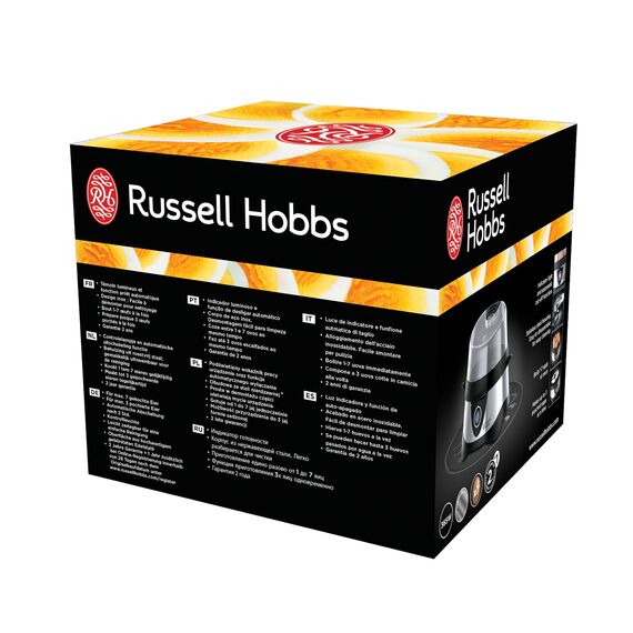 Russell Hobbs Eierkocher [Testsieger, 1-7 gekochte od. 3 gedämpfte Eier auf den Punkt genau] Edelstahl (inkl. Dampfgarer-Einsatz, automatische Abschaltung, Signalton, BPA-frei, Messbecher) 14048-56