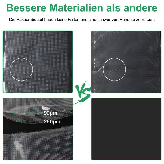Gokilife Vakuumierbeutel - 3 Rollen 20x600cm Reißfest ca. 350µm, Vakuumierfolie für alle Vakuumierer & Lebensmittel Vakuumiergerät, Profi Folienrollen BPA-frei, Kochfest und Sous Vide Gefrierbeutel