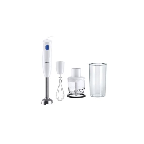 Braun Stabmixer MultiQuick 1 MQ 10.202 M - Elektrischer Stabmixer mit Edelstahl-Mixfuß und EasyTwist System, 3-teiliges Zubehör-Set, 450 Watt, Weiß