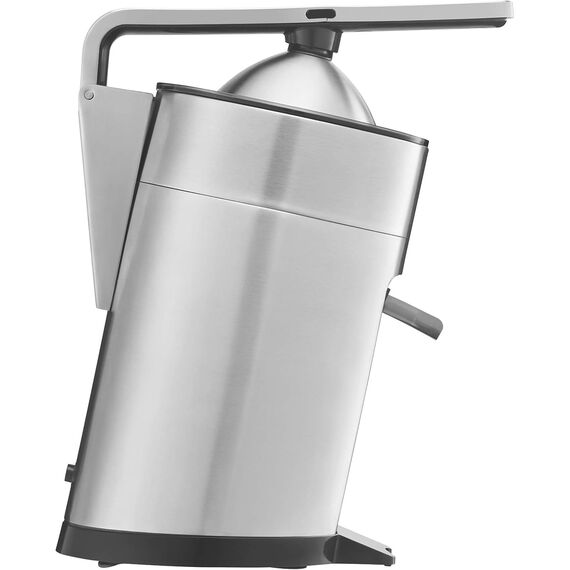 WMF Profi Plus Orangensaftpresse elektrisch, Hebel-Zitronenpresse Edelstahl, Limettenpresse, Zitruspresse, Orangenpresse mit Fruchthalter, 160 Watt, Tropfstopp, edelstahl matt
